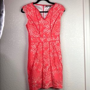 Coral Lace Bodycon Dress